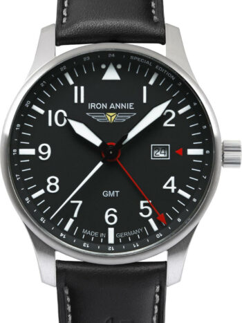 Iron Annie Herrenanaloguhr F13 Tempelhof mit Lederband Schwarz 56442