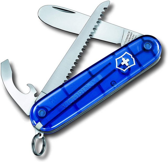 Victorinox Taschenmesser My First Taschenmesser, 9 Funktionen, Abgerundete Klinge, Kette & K, ordel, blau Transparent