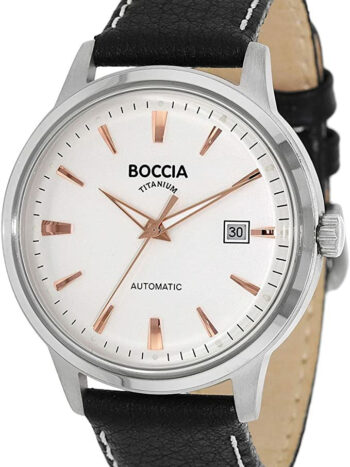 Boccia Herren-Armbanduhr Analog Automatik Leder 3586-03