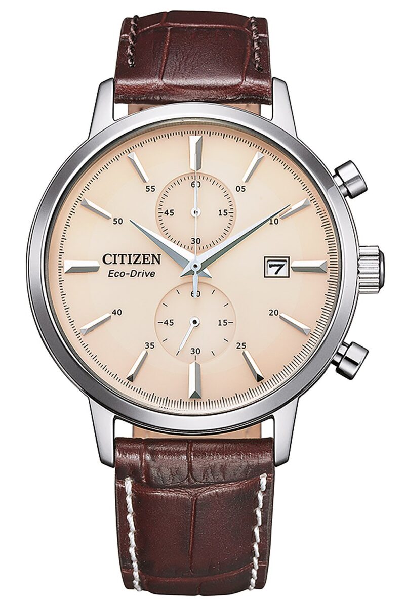 Citizen CA7061-26X Eco-Drive Solar-Herrenuhr Chronograph Braun/Beige