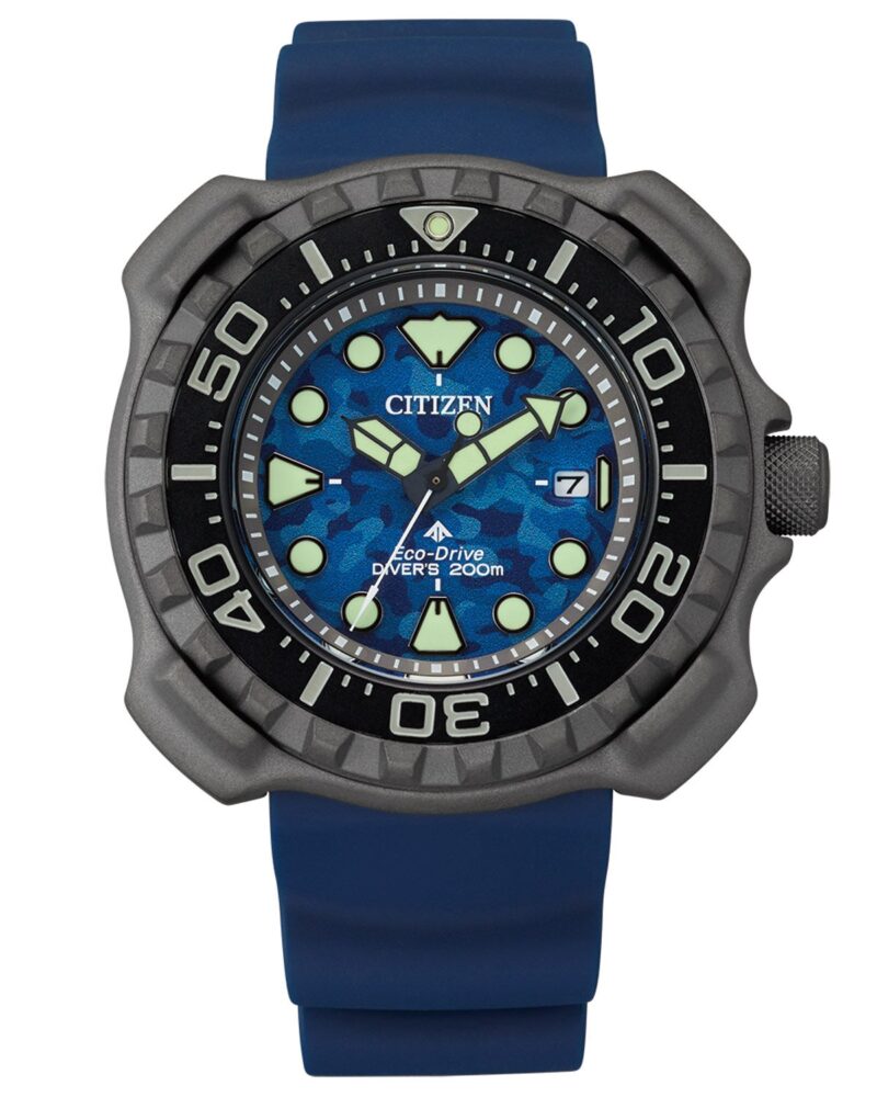 Citizen BN0227-09L Promaster Eco-Drive Herren-Taucheruhr Titan Blau