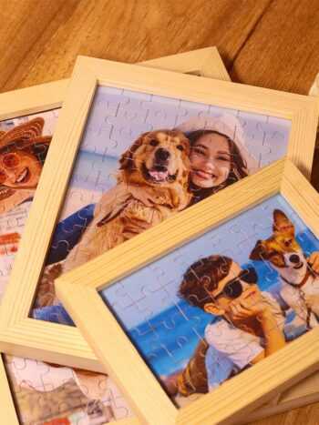 Personalisierte Foto Puzzle Bilderrahmen aus Holz