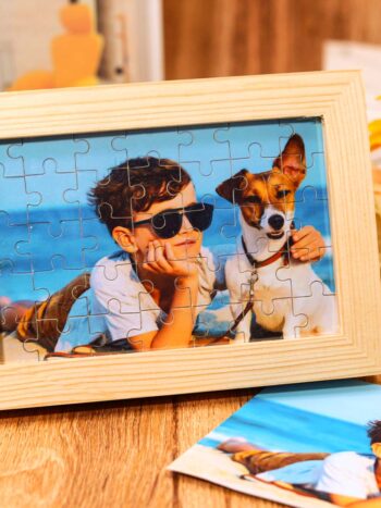 Personalisierte Foto Puzzle Bilderrahmen aus Holz