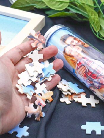 Personalisierte Foto Holz Puzzle mit Flasche