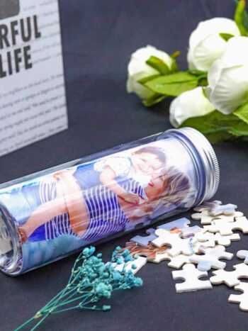 Personalisierte Foto Holz Puzzle in Flasche