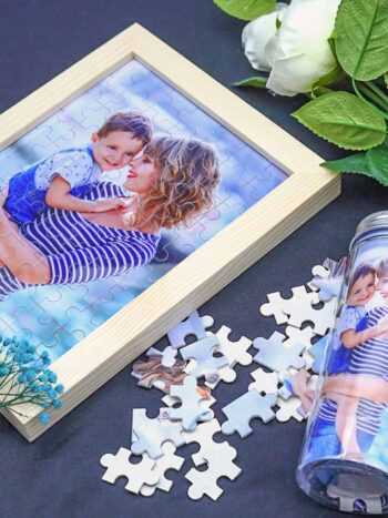 Personalisierte Foto Holz Puzzle in Flasche