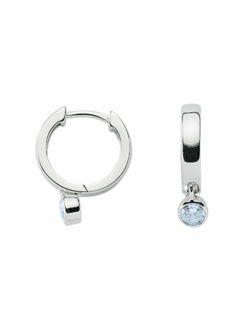 Damen Silber Schmuck 925 Silber Ohrringe  Creolen mit Zirkonia Ø 14