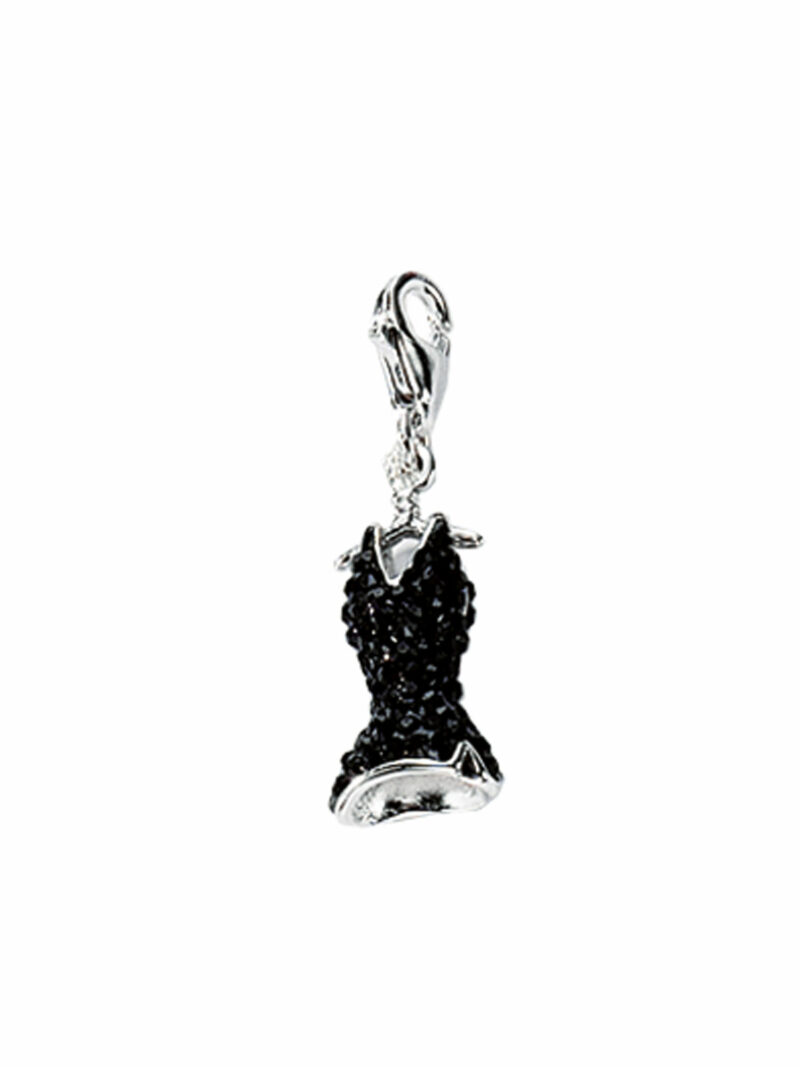 Damen Silber Schmuck 925 Silber Charms Anhänger Kleid mit Glasstein