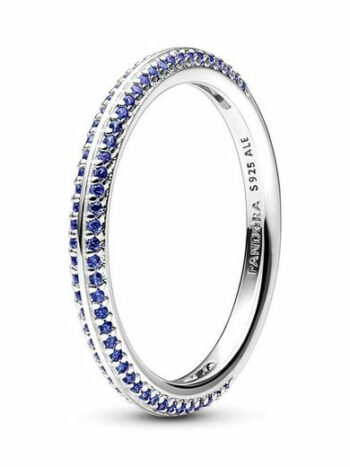 Pandora Damenring blaue Kristalle Größe 58 Silber 163146C01-58