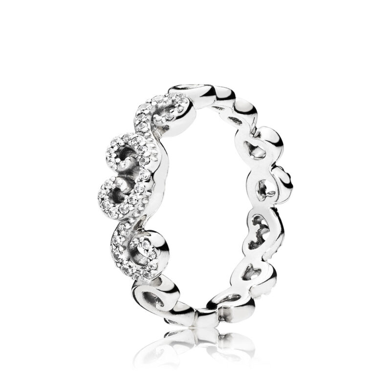 Pandora Ring 197117CZ-54 Frau Silber Herz wirbelt