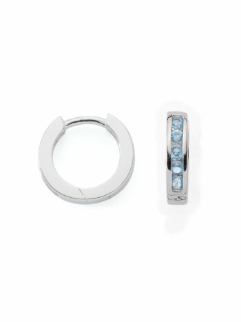 Damen Silber Schmuck 925 Silber Ohrringe  Creolen mit Zirkonia Ø 12