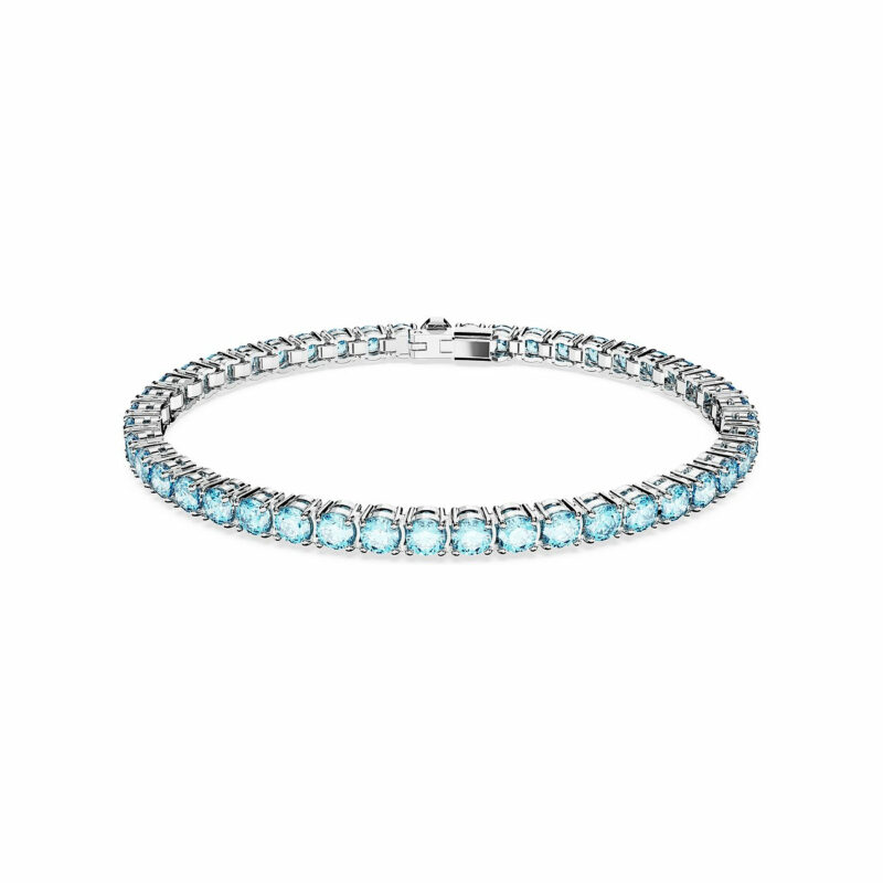 Swarovski Damen blaues Matrix Armband Größe M Silber 5648928