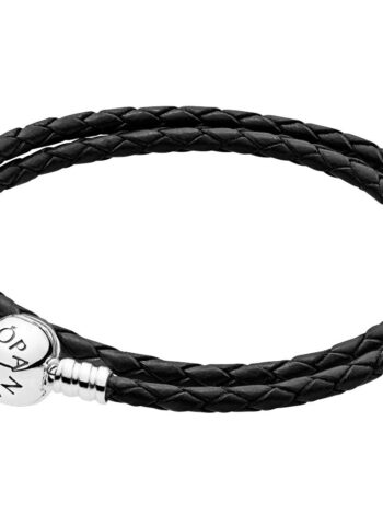 Pandora 590745CBK Damen Leder Wickelarmband Zweifach Schwarz