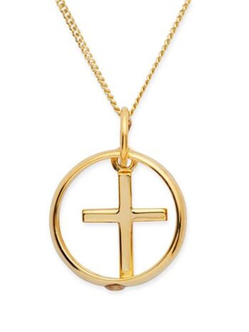 333er Gold Taufkette: Zirkonia Kreuz