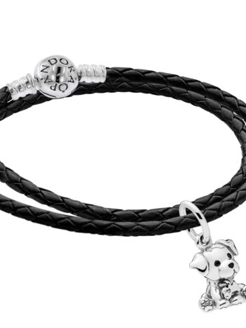 Pandora 51524 Damen-Armband im Set mit Charm-Anhänger Labrador Puppy