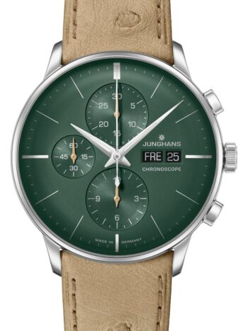 Junghans 27/4222.02 Meister Chronoscope Herrenuhr Automatik Beige/Grün