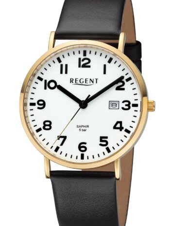 Regent 11100309 Herrenuhr mit Saphirglas Leuchtzifferblatt