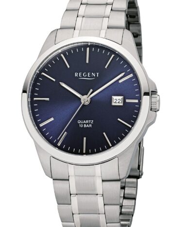 Regent F-1011 Uhr für Herren mit Stahlband Blau