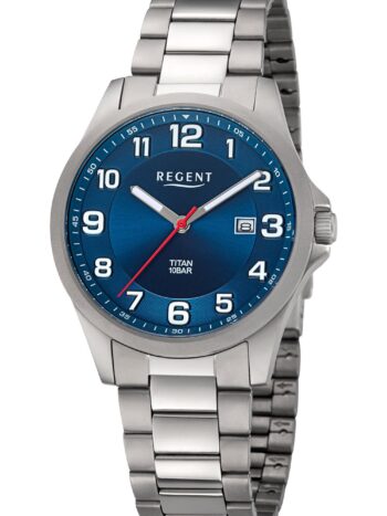 Regent 11090371 Herrenuhr Titan Blau 10 Bar