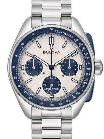 Bulova 98K112 Herrenuhr Chronograph Lunar Pilot Blau mit 2 Bändern