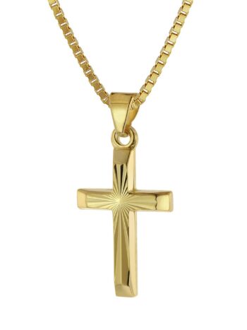 trendor 39520 Halskette mit Kreuz für Kinder Gold 333/8 Karat