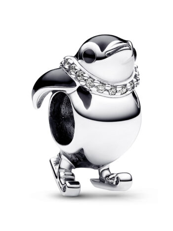 Pandora 792988C01 Silber-Charm Skifahrender Pinguin