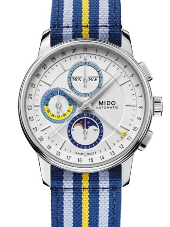 Mido M027.625.17.031.00 Herrenuhr Chronograph Mondphase Blau/Gelb