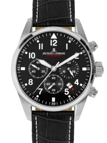 Jacques Lemans 42-2A Herrenuhr Chronograph Barcelona Schwarz