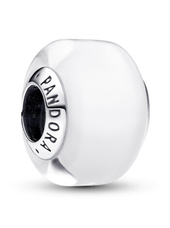 Pandora 793118C00 Charm Silber Muranoglas Weiß Mini