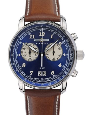 Zeppelin 8684-3 Herrenuhr Chronograph LZ 127 Braun/Blau