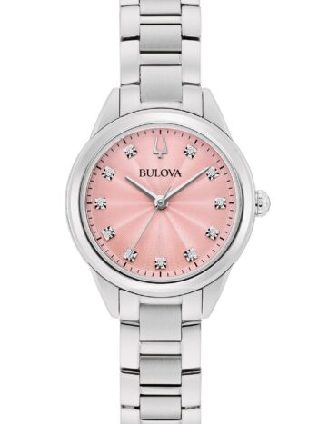 Bulova 96P249 Damenuhr Quarz Sutton Stahl/Rosa