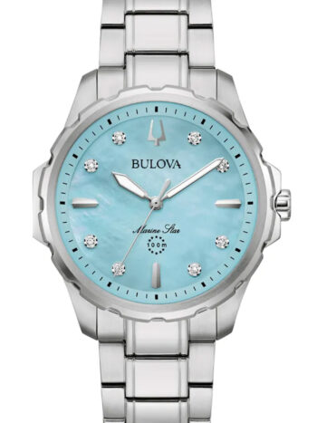 Bulova 96P248 Damenuhr Quarz Marine Star Stahl/Türkis