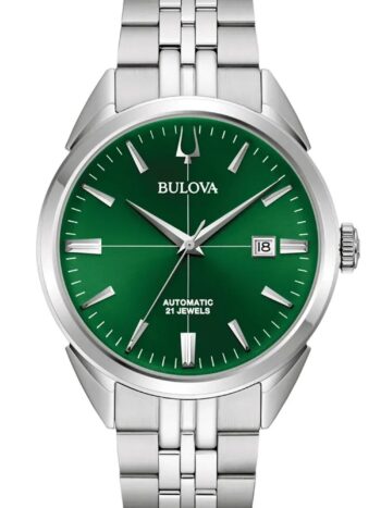 Bulova 96B424 Herren-Armbanduhr Automatik Sutton Stahl/Grün