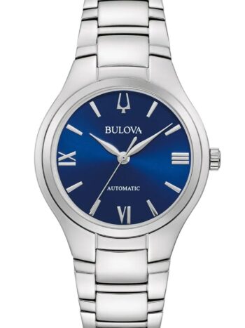 Bulova 96L319 Damenuhr Automatik Sutton Stahl/Blau