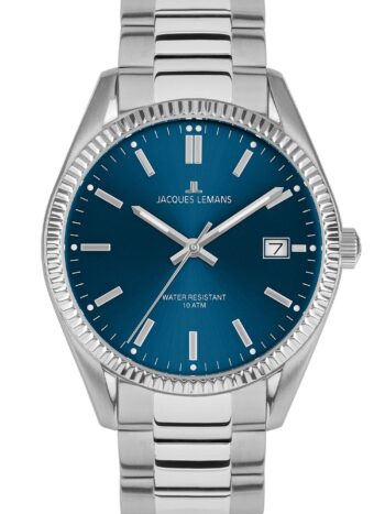 Jacques Lemans 50-3C Herren-Armbanduhr Derby Edelstahl/Blau