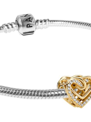 Pandora 41746 Damen-Armband Silber 925 Verschlungenes Herz Goldfarben