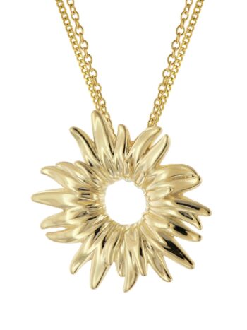 trendor 15634 Anhänger Sonnenblume Gold 333 / 8K mit goldplattierter Kette