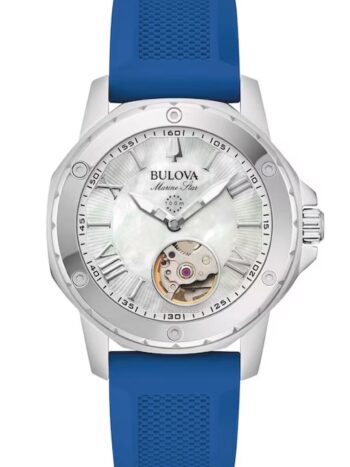 Bulova 96L324 Damenuhr Automatik Marine Star Blau