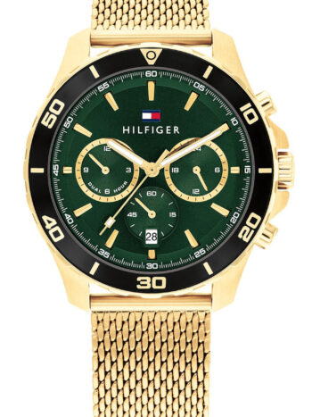 Tommy Hilfiger 1792093 Herrenuhr Jordan Multifunktion Goldfarben/Grün