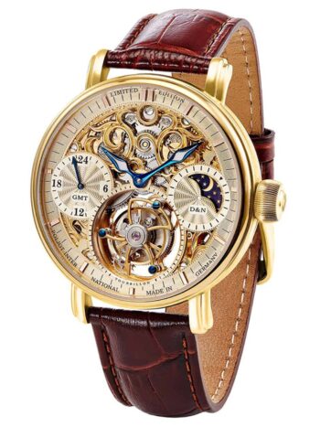 Poljot International 3360.T66 Herrenuhr Tourbillon Skeleton Braun/Goldfarben