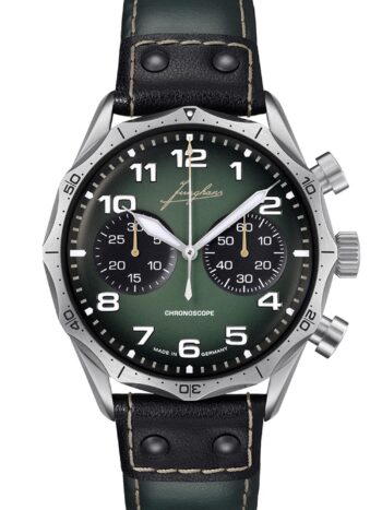 Junghans 27/3492.00 Meister Pilot Chronoscope Fliegeruhr für Herren Grün