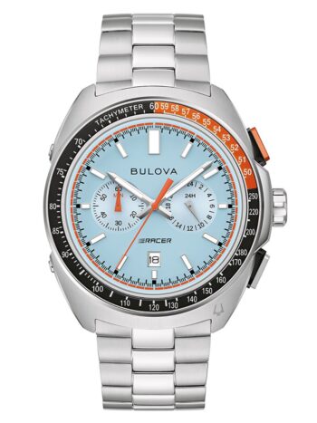 Bulova 98B432 Herrenuhr Chronograph Racer Stahl/Hellblau