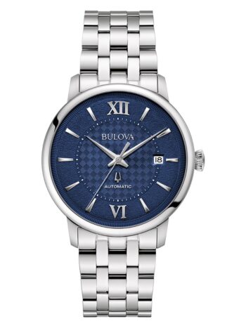 Bulova 96B447 Herrenuhr Automatik Hudson Stahl/Blau