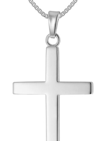 trendor 41228 Herren-Halskette mit Kreuz-Anhänger 28 mm Silber 925