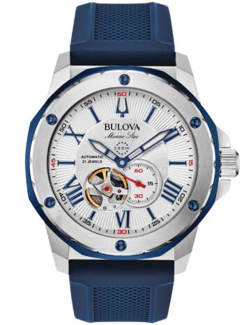 Bulova 98A225 Herren-Taucheruhr Automatik Marine Star Blau/Silberfarben