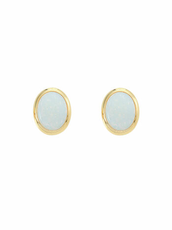 Damen Gold Schmuck 585 Gold Ohrringe  Ohrstecker mit Opal