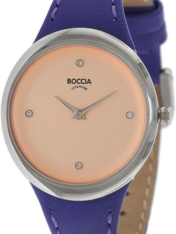 Boccia Damen Analog Quarz Uhr mit Leder Armband 3276-06