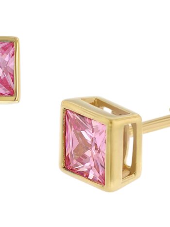 trendor 51715-04 Damen-Ohrstecker Gold 333 / 8K Ohrringe Pink Zirkonia