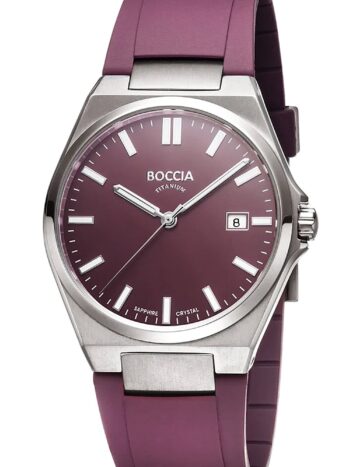 Boccia 3667-03 Herrenuhr Titan Weinrot