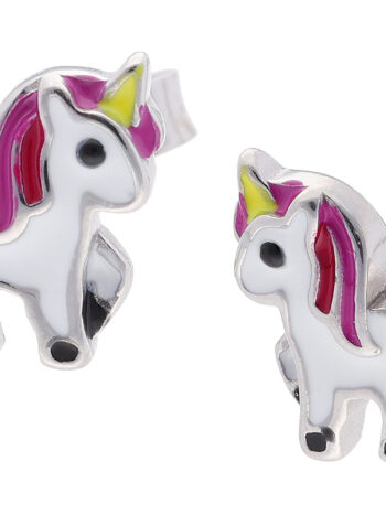 trendor 68348 Kinder-Ohrringe Silber 925 Einhorn Ohrstecker